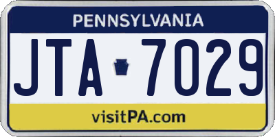 PA license plate JTA7029