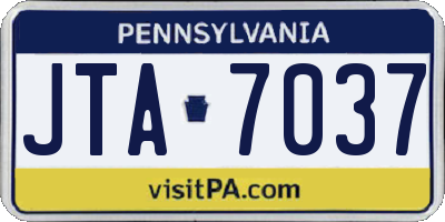 PA license plate JTA7037
