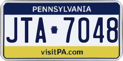 PA license plate JTA7048