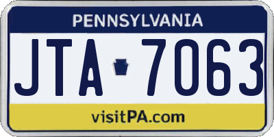 PA license plate JTA7063