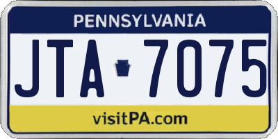 PA license plate JTA7075