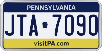 PA license plate JTA7090