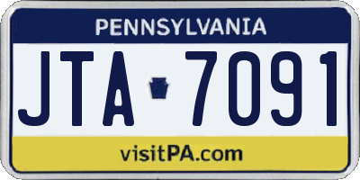 PA license plate JTA7091
