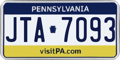 PA license plate JTA7093