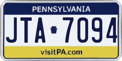 PA license plate JTA7094