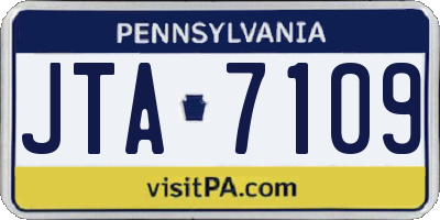 PA license plate JTA7109