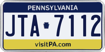 PA license plate JTA7112