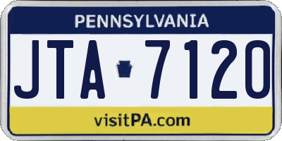 PA license plate JTA7120