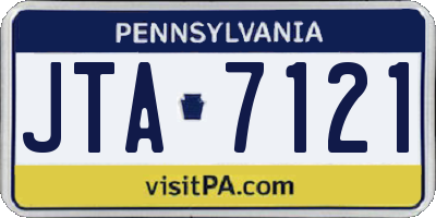 PA license plate JTA7121
