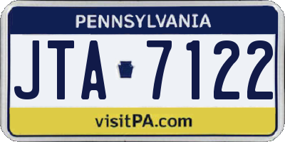 PA license plate JTA7122