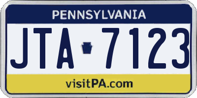 PA license plate JTA7123