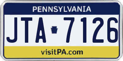 PA license plate JTA7126