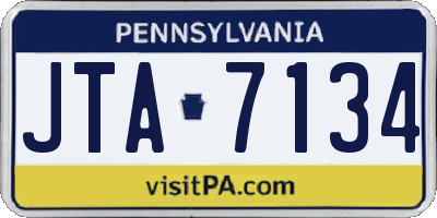 PA license plate JTA7134