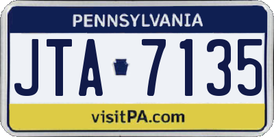 PA license plate JTA7135