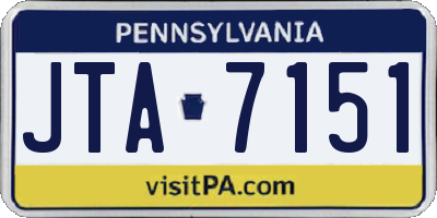 PA license plate JTA7151
