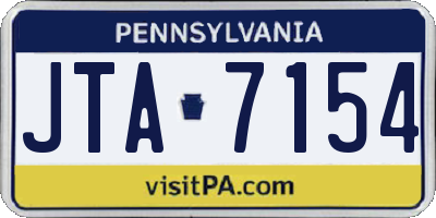 PA license plate JTA7154