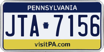 PA license plate JTA7156