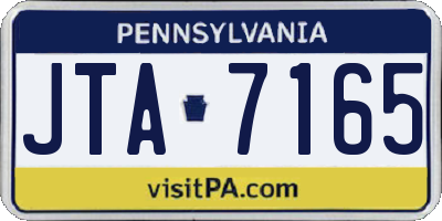 PA license plate JTA7165