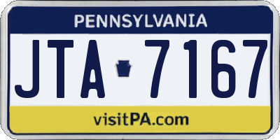 PA license plate JTA7167