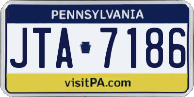PA license plate JTA7186