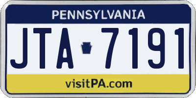PA license plate JTA7191