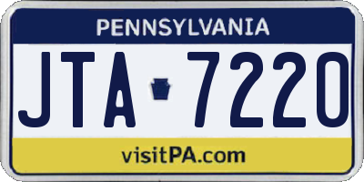 PA license plate JTA7220