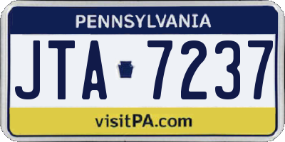 PA license plate JTA7237