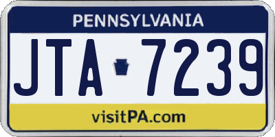 PA license plate JTA7239