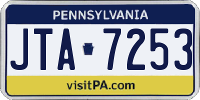 PA license plate JTA7253