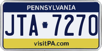PA license plate JTA7270