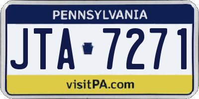 PA license plate JTA7271