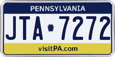PA license plate JTA7272