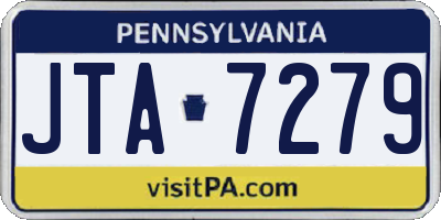 PA license plate JTA7279