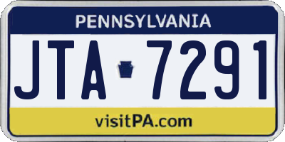 PA license plate JTA7291