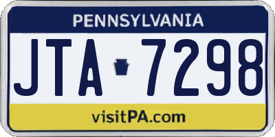 PA license plate JTA7298
