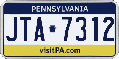 PA license plate JTA7312