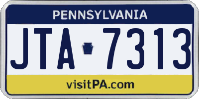 PA license plate JTA7313