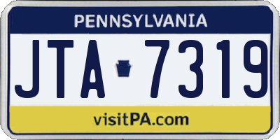 PA license plate JTA7319