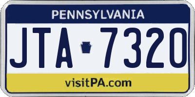 PA license plate JTA7320