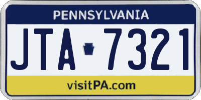 PA license plate JTA7321