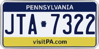 PA license plate JTA7322