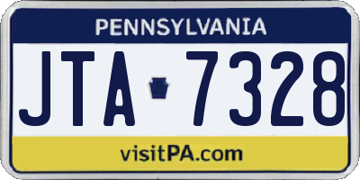 PA license plate JTA7328
