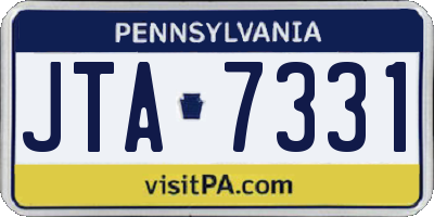 PA license plate JTA7331