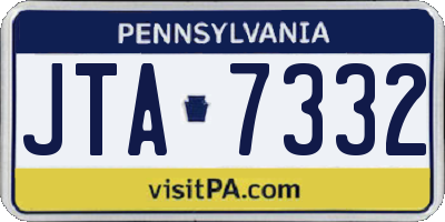 PA license plate JTA7332