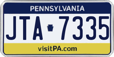 PA license plate JTA7335