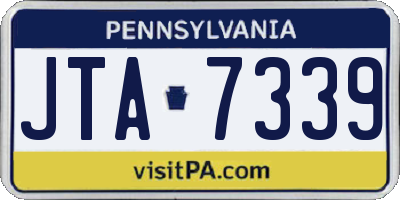 PA license plate JTA7339
