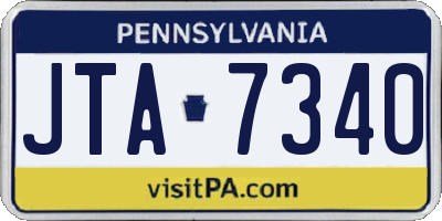PA license plate JTA7340