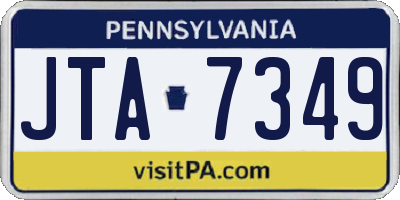 PA license plate JTA7349