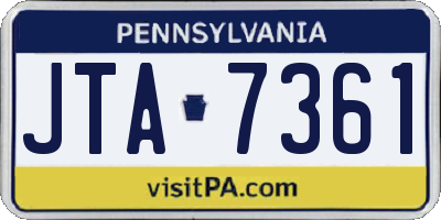 PA license plate JTA7361