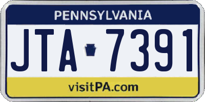 PA license plate JTA7391